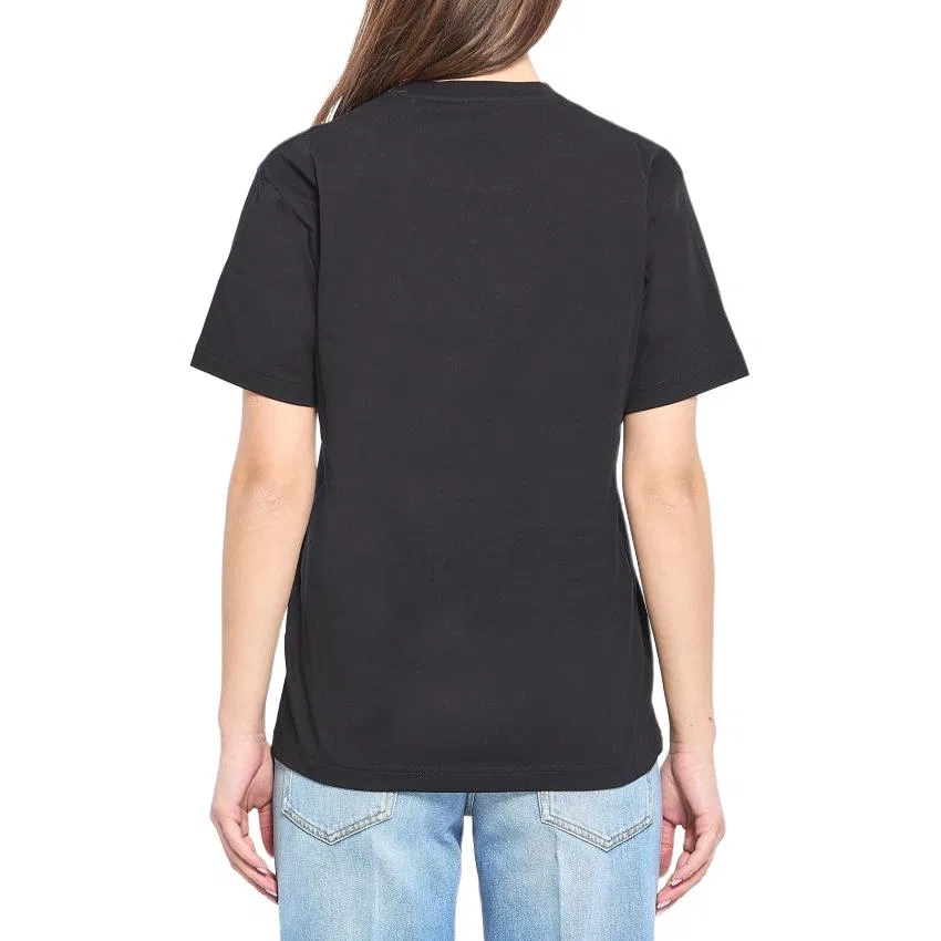 Женская футболка с вышивкой из хлопкового джерси GUCCI, Black — фото 4
