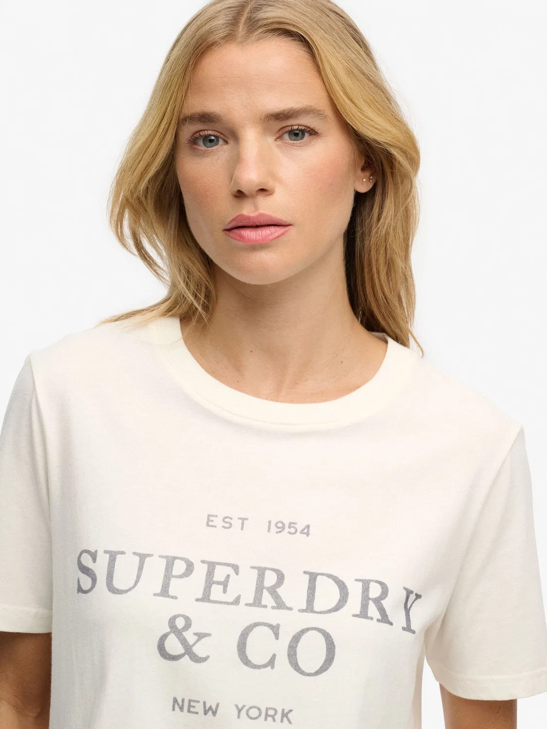 Футболка Slim Fit с принтом, Luxe Casual Superdry, кремовый — фото 2