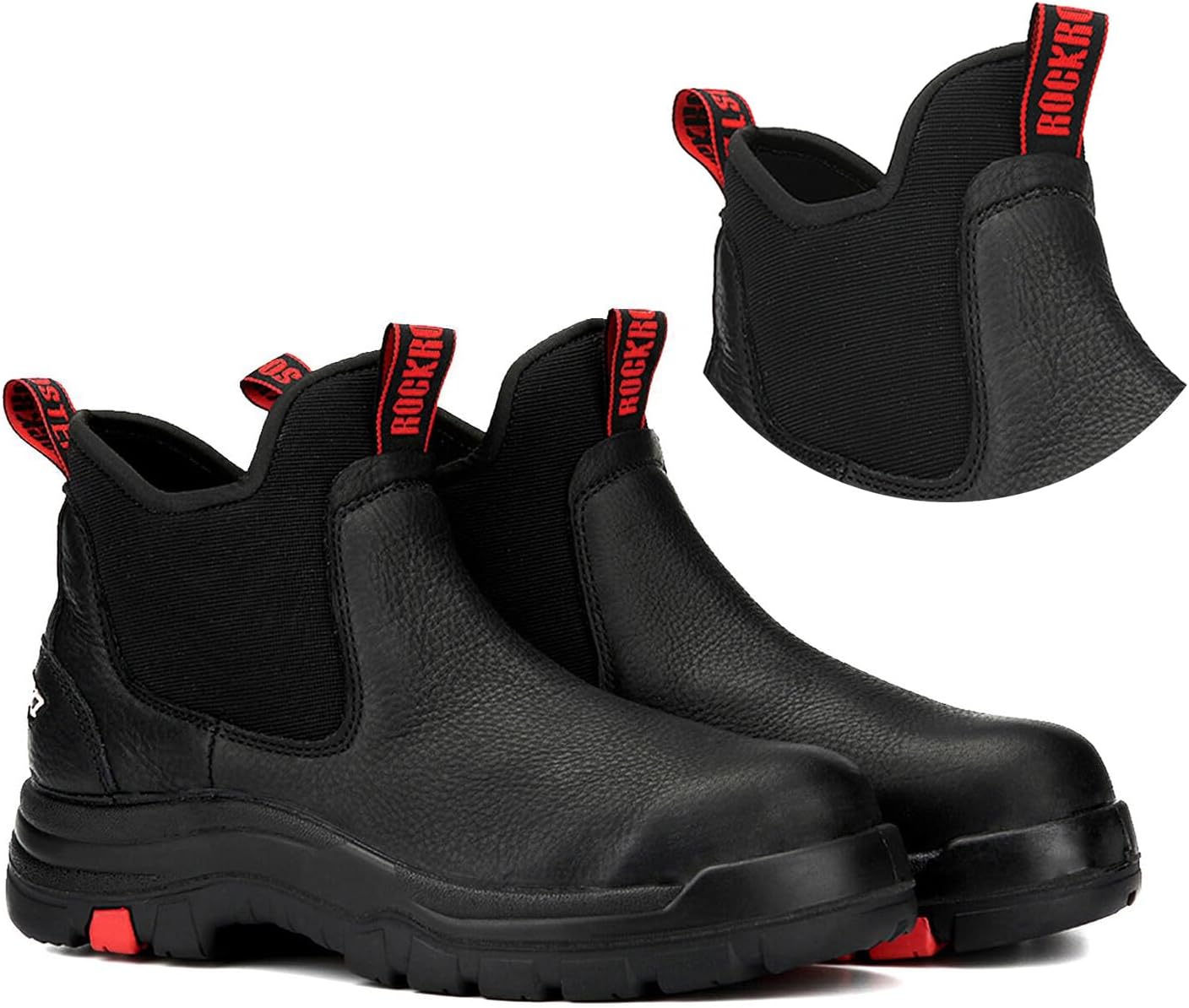 

Мужские черные ботинки Chelsea ROCKROOSTER Bakken, 15 см, водонепроницаемые ботинки с легким надеванием, класс EH, AK303- с мягким носком, AK323- со стальным носком, CP323- с композитным носком