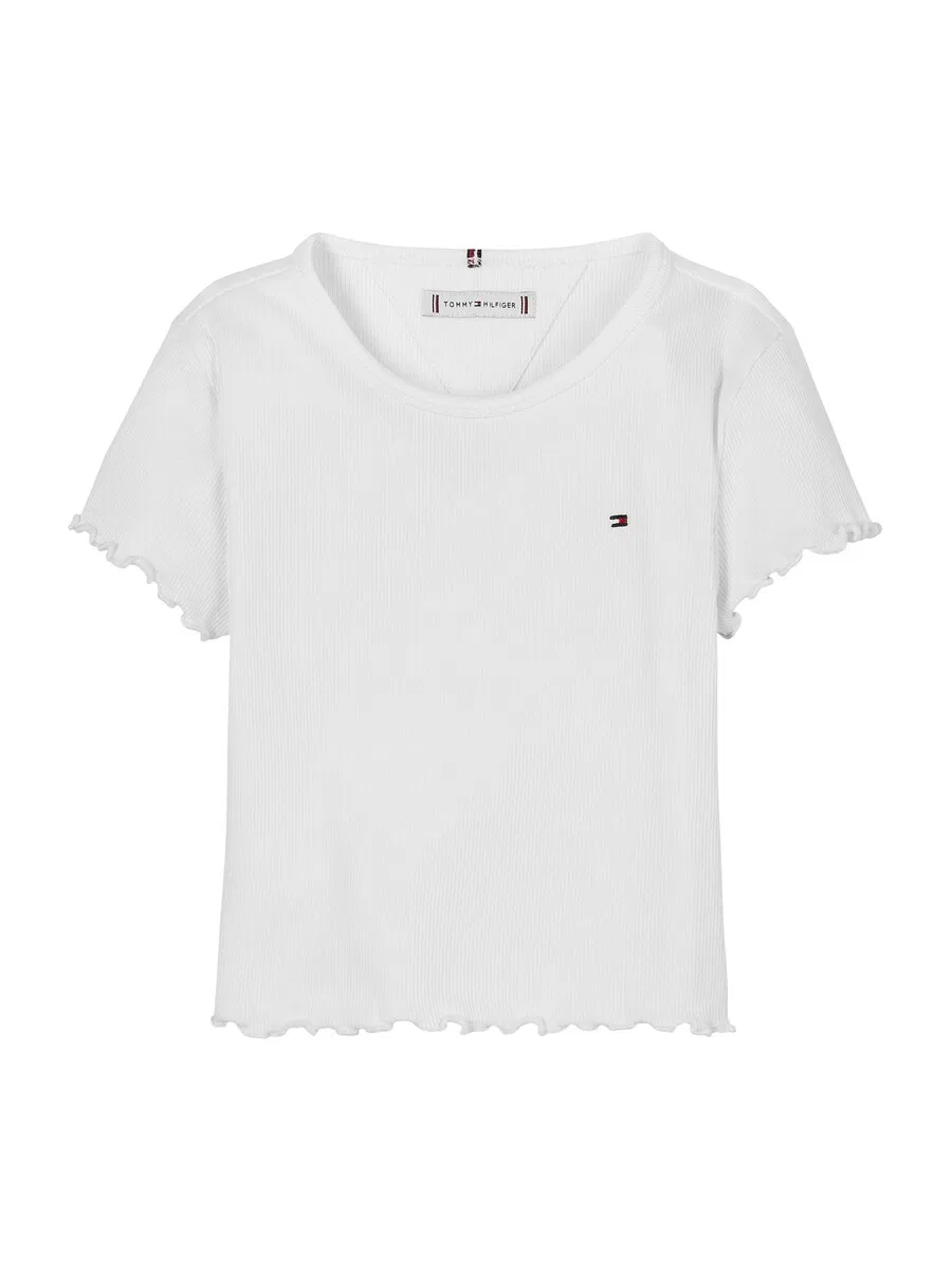 Футболка TOMMY HILFIGER 'Essential Extra Slim Short Sleeve' белого цвета