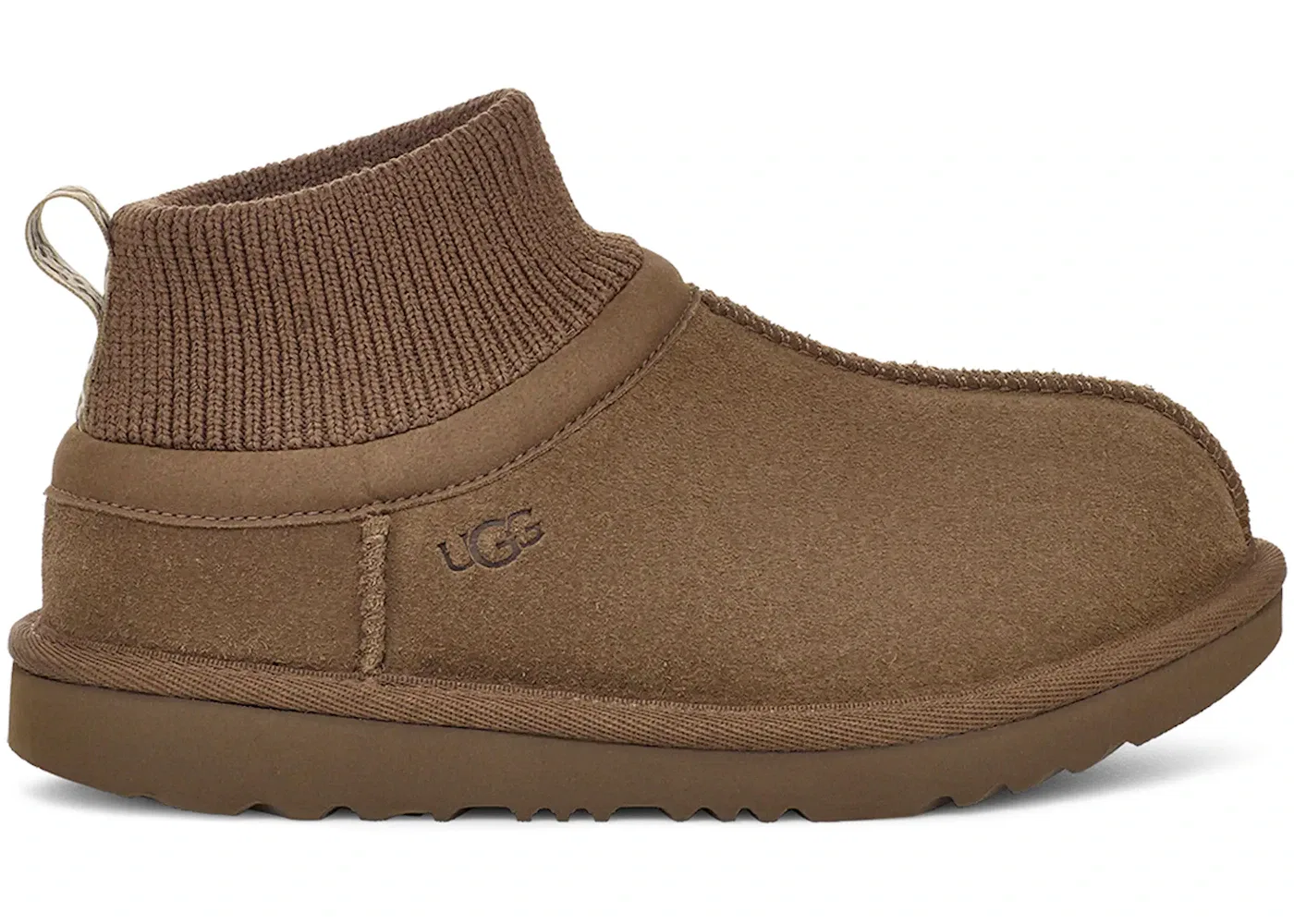Детские тапочки с длинным ворсом UGG Classic Ultra Stretch Cuff Slipper, Hickory