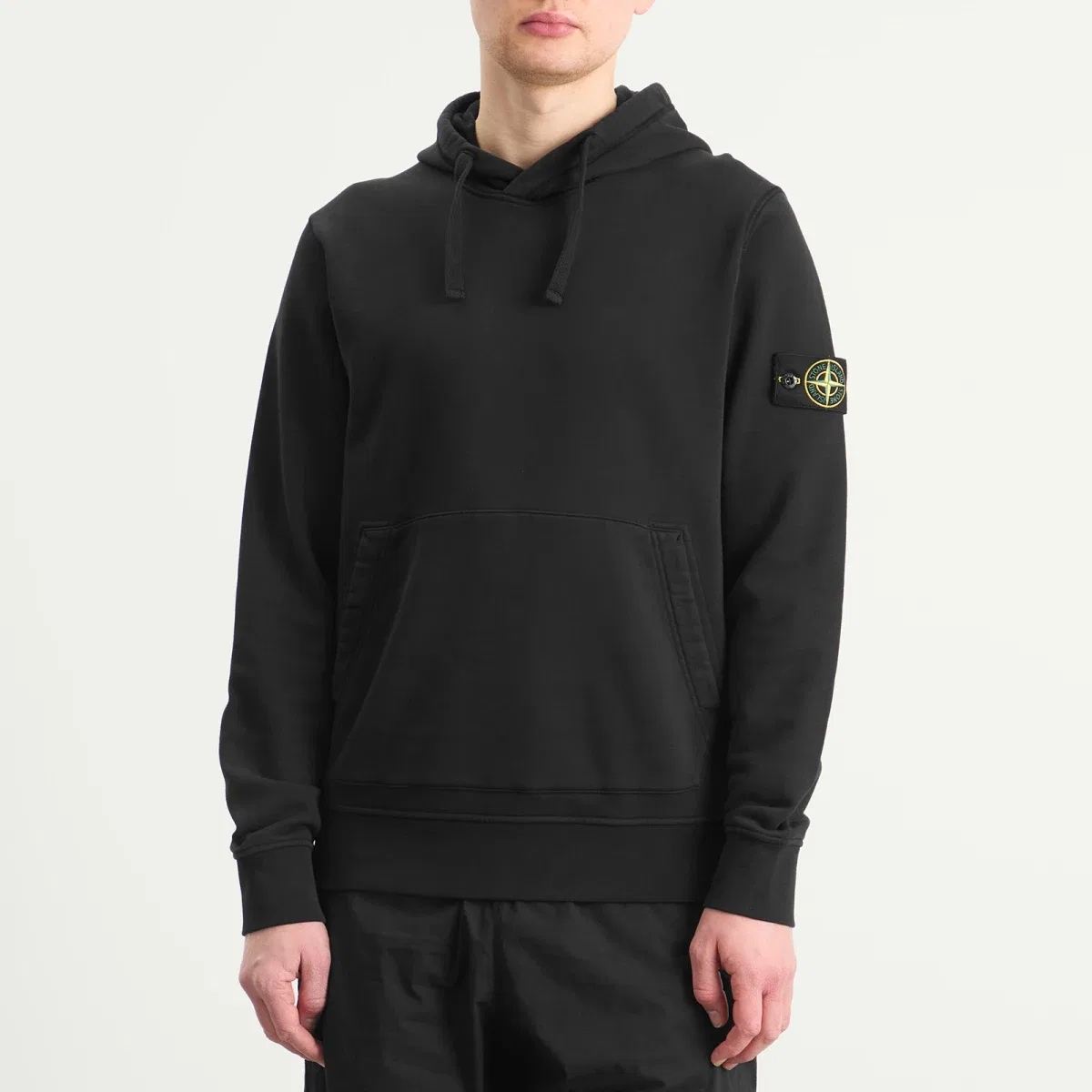 Худи из хлопка с капюшоном Garment Dyed Stone Island, Black — фото 2