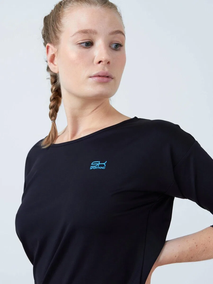 Футболка SPORTKIND '3/4 Loose Fit' черного цвета — фото 2