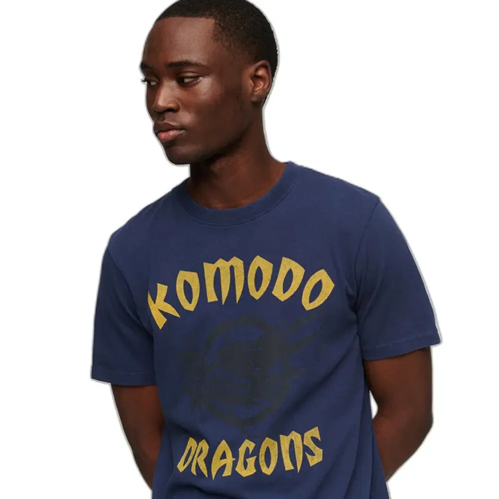 Мужская хлопковая футболка с принтом Komodo Dragon Superdry, Blau — фото 3