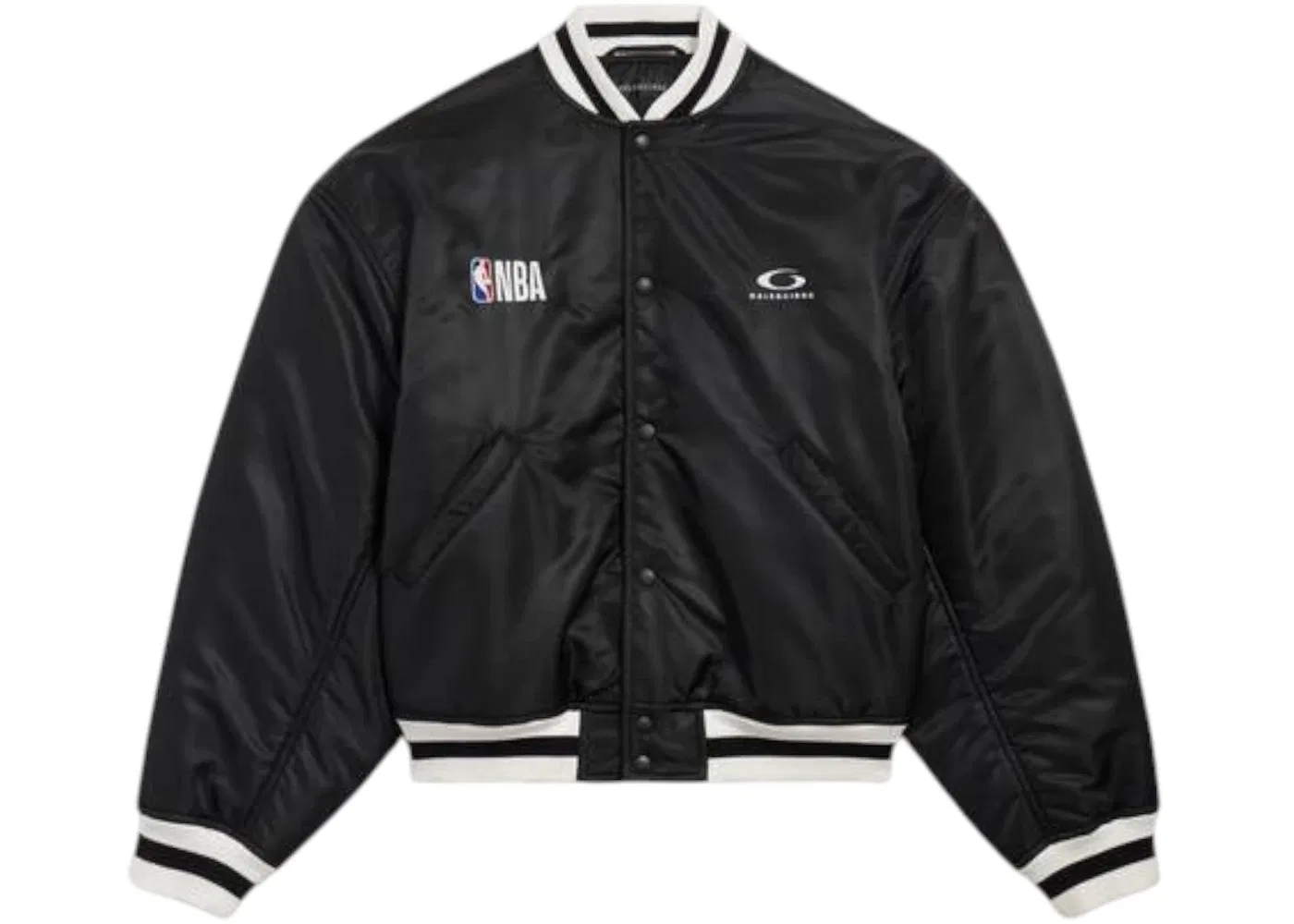 Мужская куртка-тренч Balenciaga x NBA Coach Jacket, Black/White
