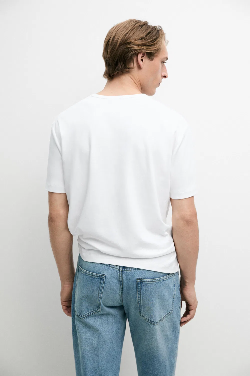 Футболка Massimo Dutti, хлопковая, белая — фото 3