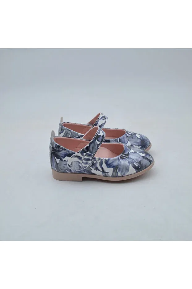 Детские балетки с цветочным принтом Arçın Shoes, Blue — фото 2