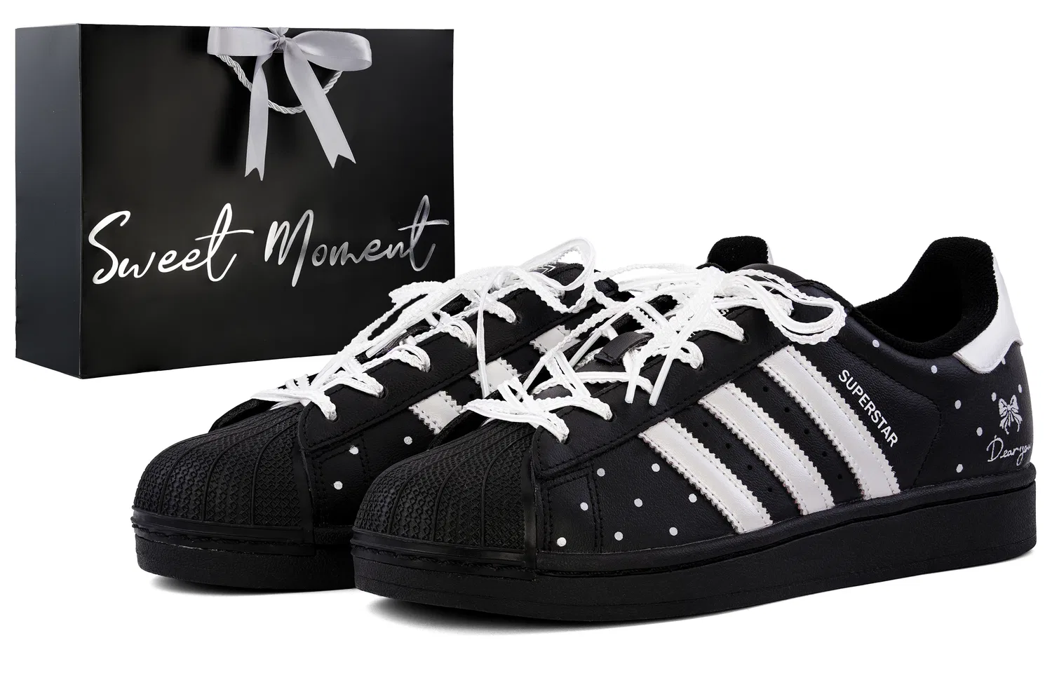 Детские кроссовки-скейтборд с принтом Superstar 2 Adidas Originals, Black Silver