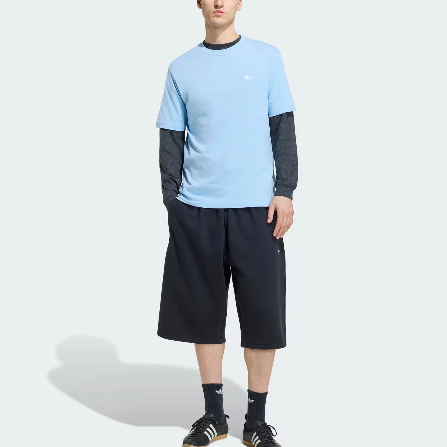 Мужская футболка с круглым вырезом Trefoil Essentials Adidas Originals, Sky — фото 3