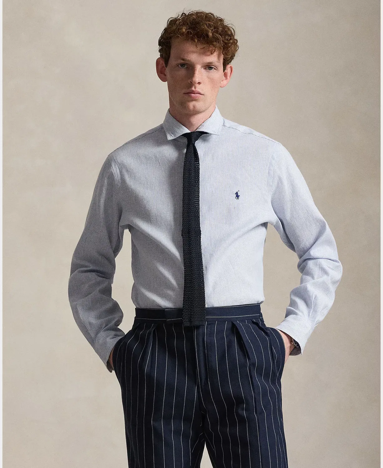Мужская льняная рубашка с длинным рукавом Slim Fit Polo Ralph Lauren, Multicolor