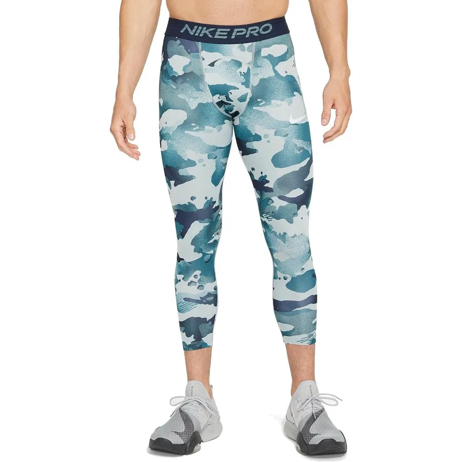 Спортивные тайтсы с принтом Pro Camo Nike, Синий