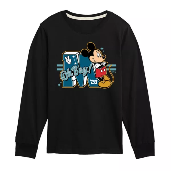 

Футболка с длинным рукавом и принтом Микки Мауса для мальчиков 8-20 лет "Oh Boy!" Disney, черный