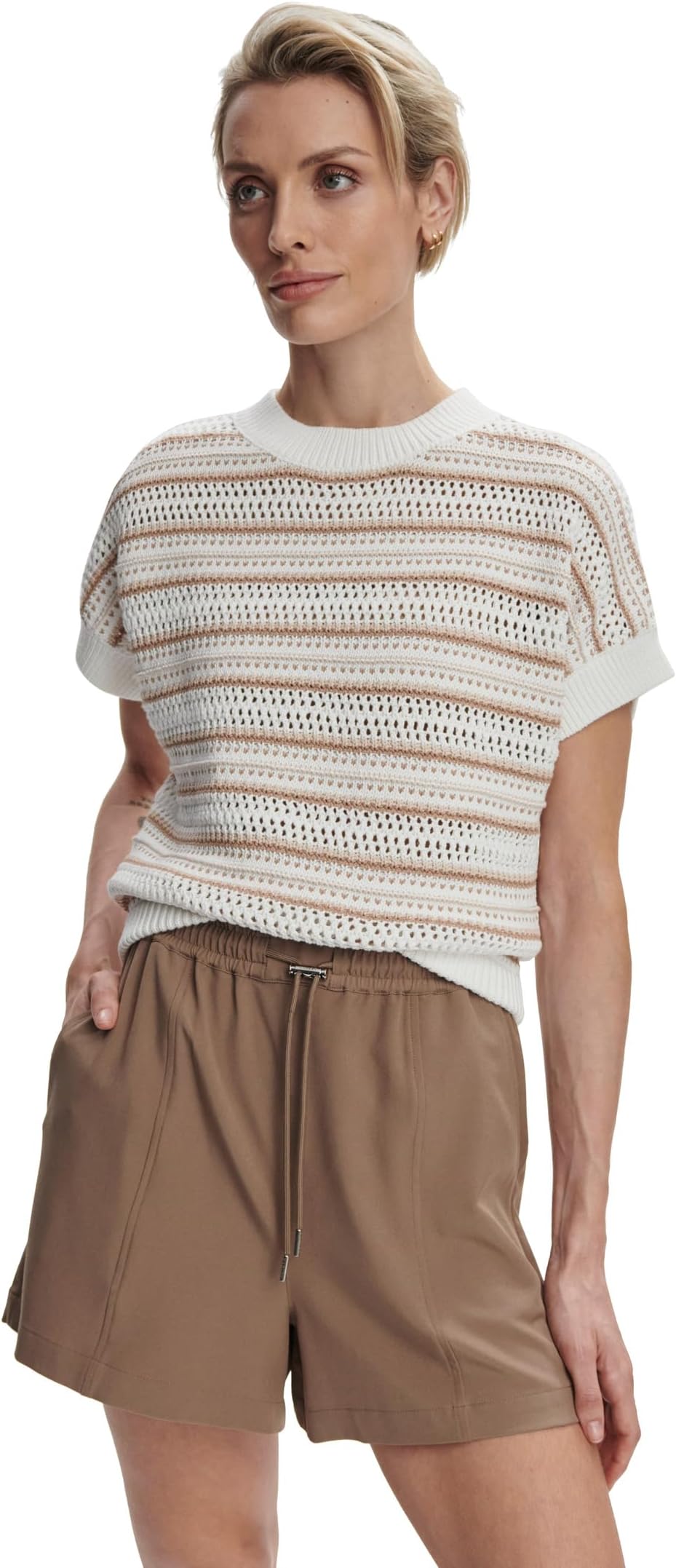 

Топ Varley Ciara Stripe Knit Top, Chanterelle Stripe