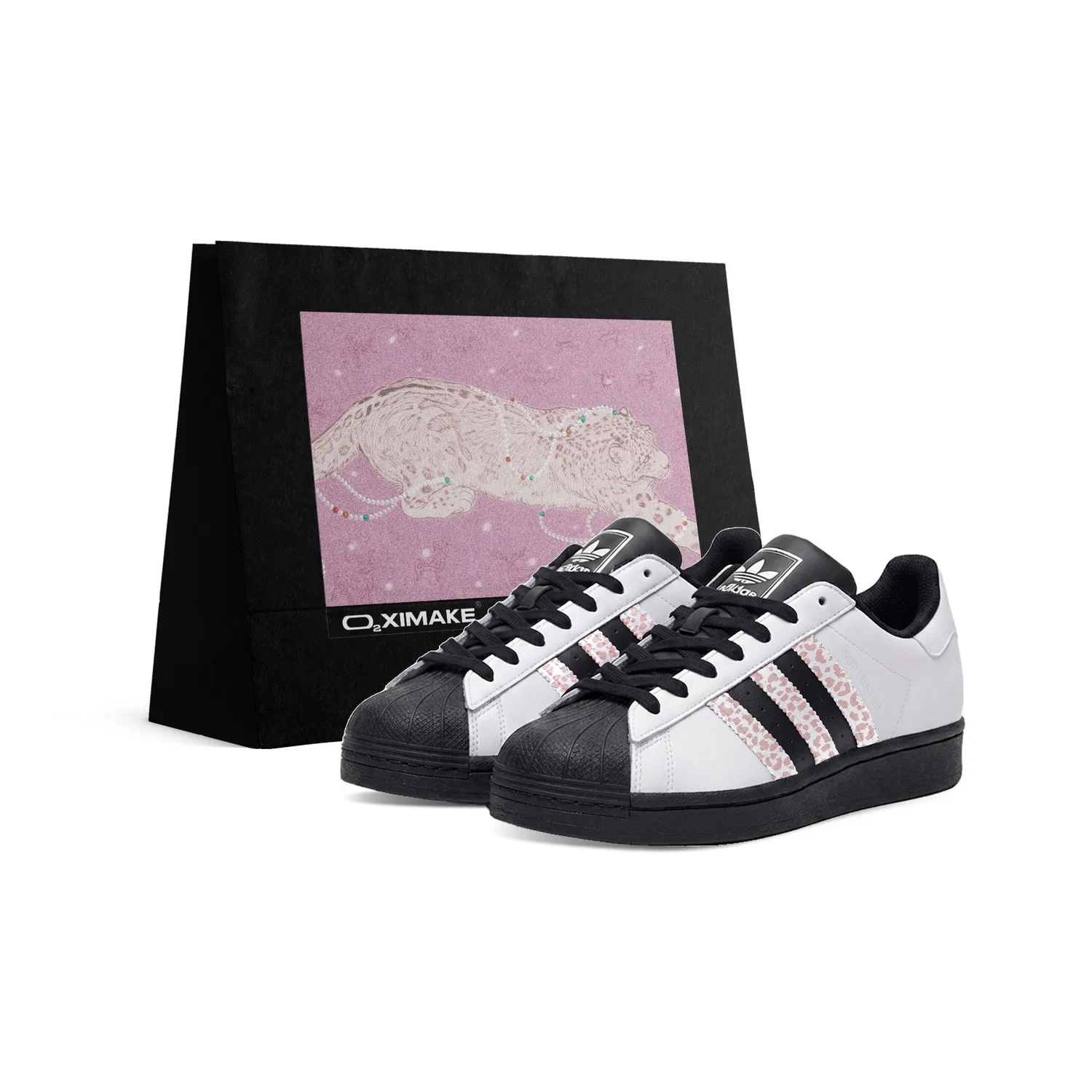 Кроссовки детские для скейтбординга Superstar 2, Adidas Originals, Black White Pink