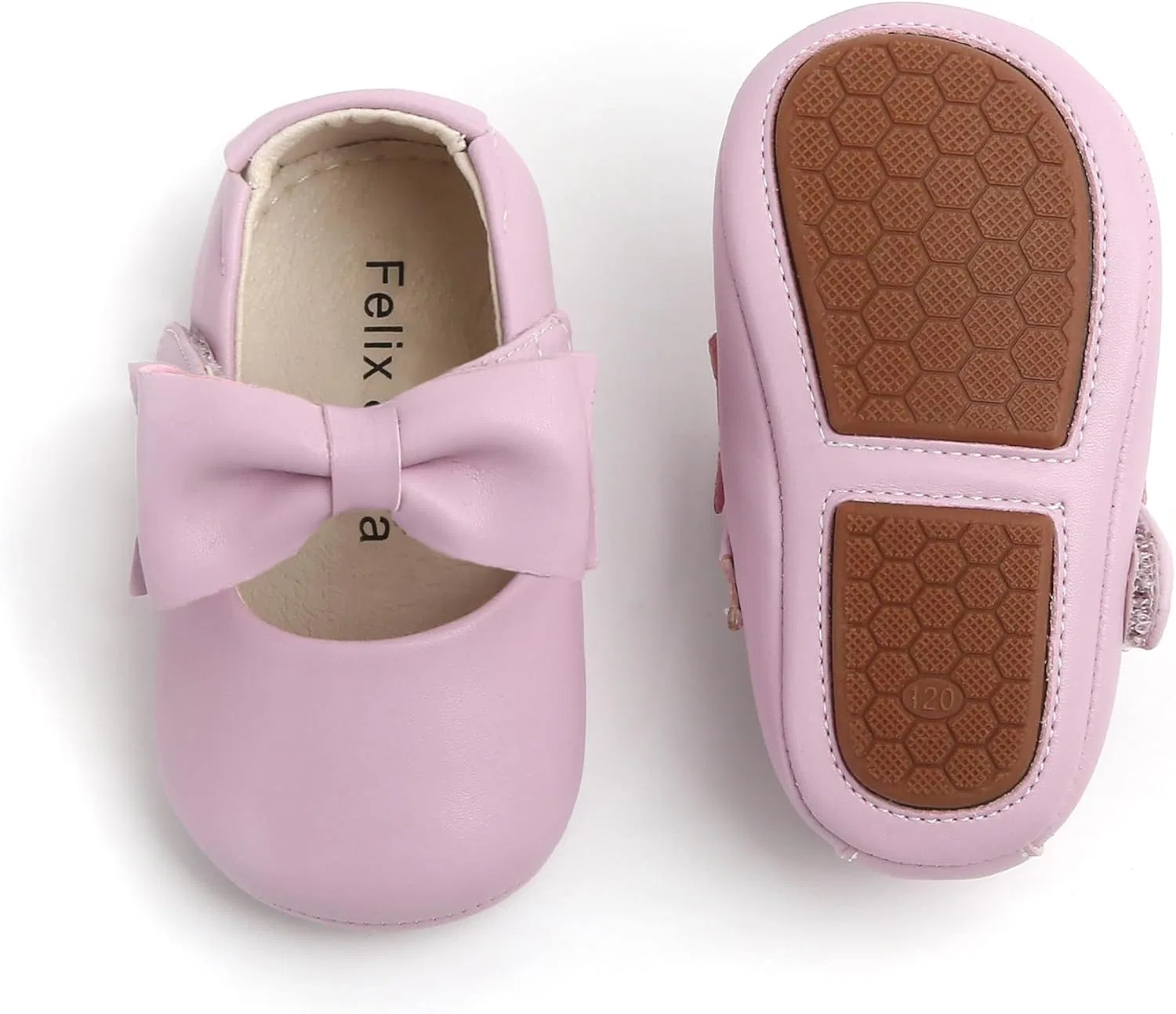 Детские туфли Мэри Джейн на мягкой подошве Moccasins Rubber Sole Crib Shoes Felix & Flora, Purple