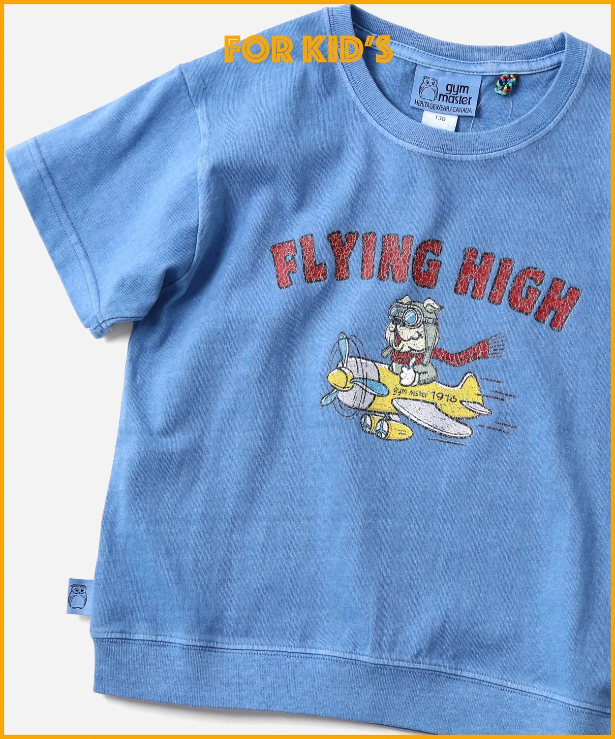 Детская футболка с принтом FLYING HIGH gym master, Saks Blue