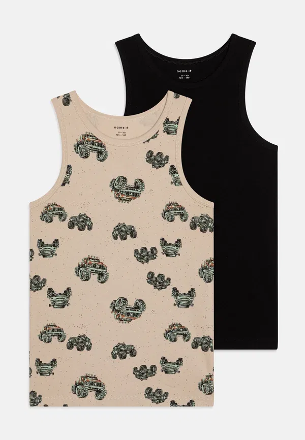 Футболка с принтом Nkmtank monster truck 2 pack - undershirt, Name It, peyote