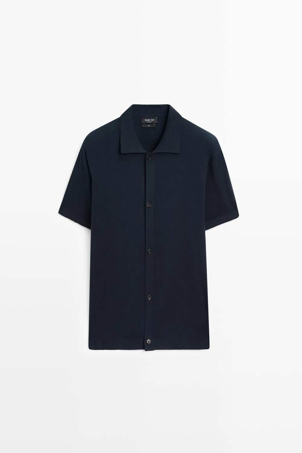 Кардиган Massimo Dutti Short Sleeve Button-Up Knit, темно-синий — фото 2