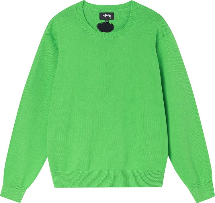 Свитер Stussy Bent Crown Sweater 'Lime', зеленый - фото