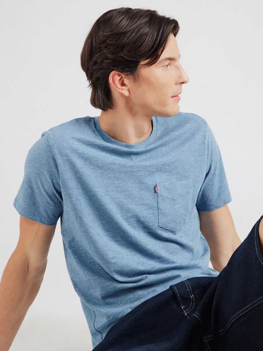 Классическая футболка с карманом из синего денима Levi'S — фото 3