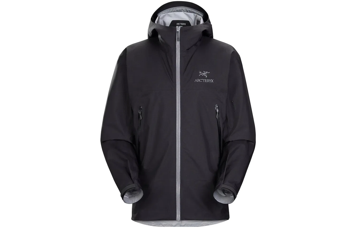 Мужская ветрозащитная куртка с капюшоном Arcteryx BETA SS23, Black Light Green Gray — фото 3