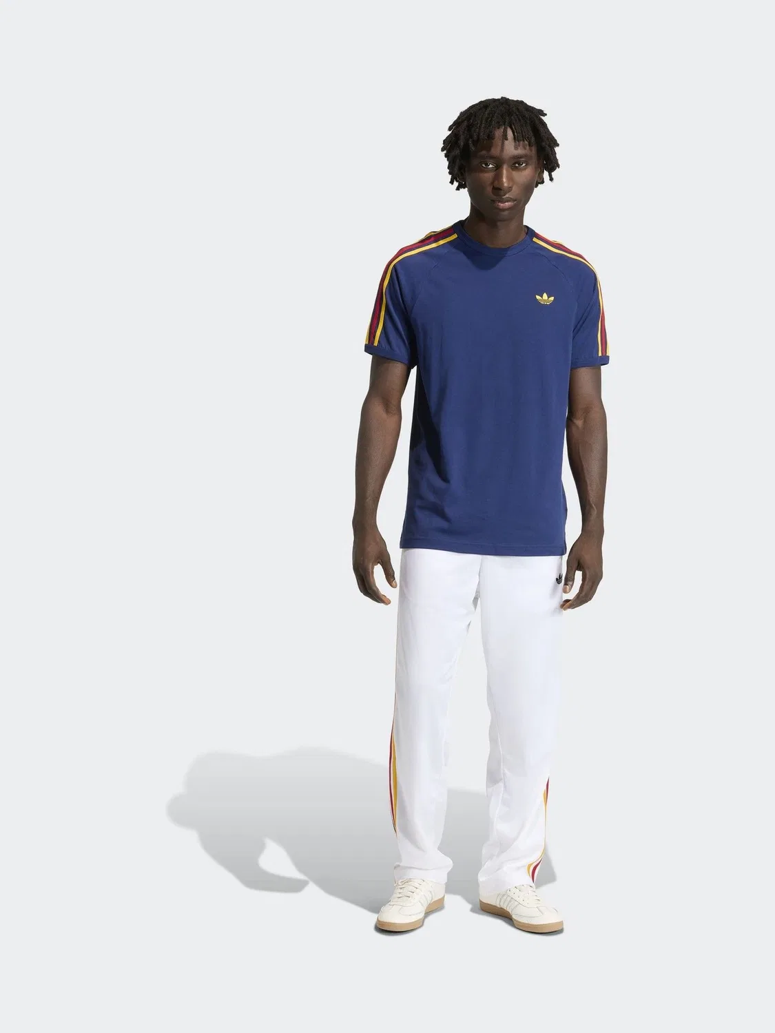 Футболка с полосками adidas Originals, синий/желтый — фото 2