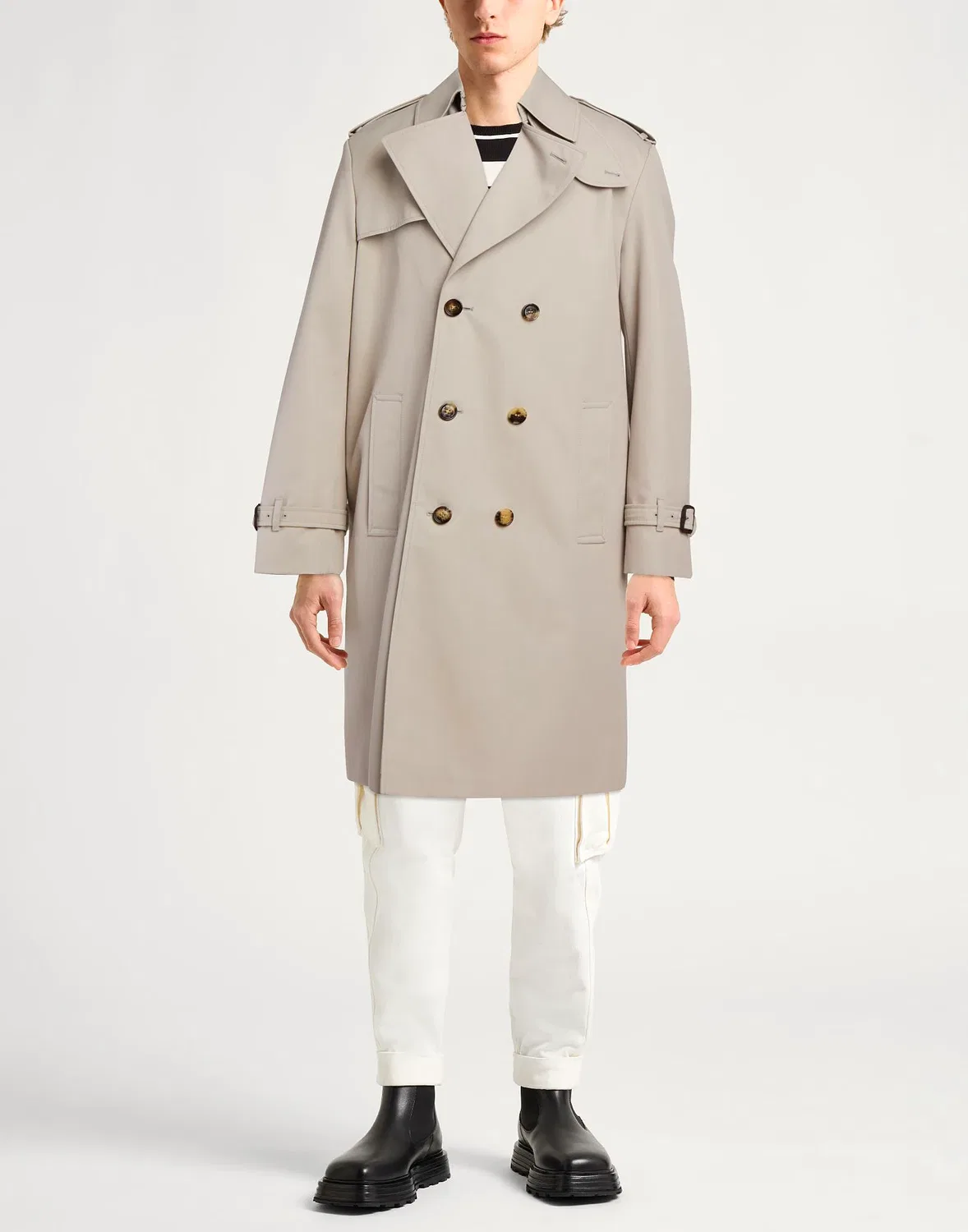 Мужское тренчкот из твила Burberry, светло-серый — фото 2