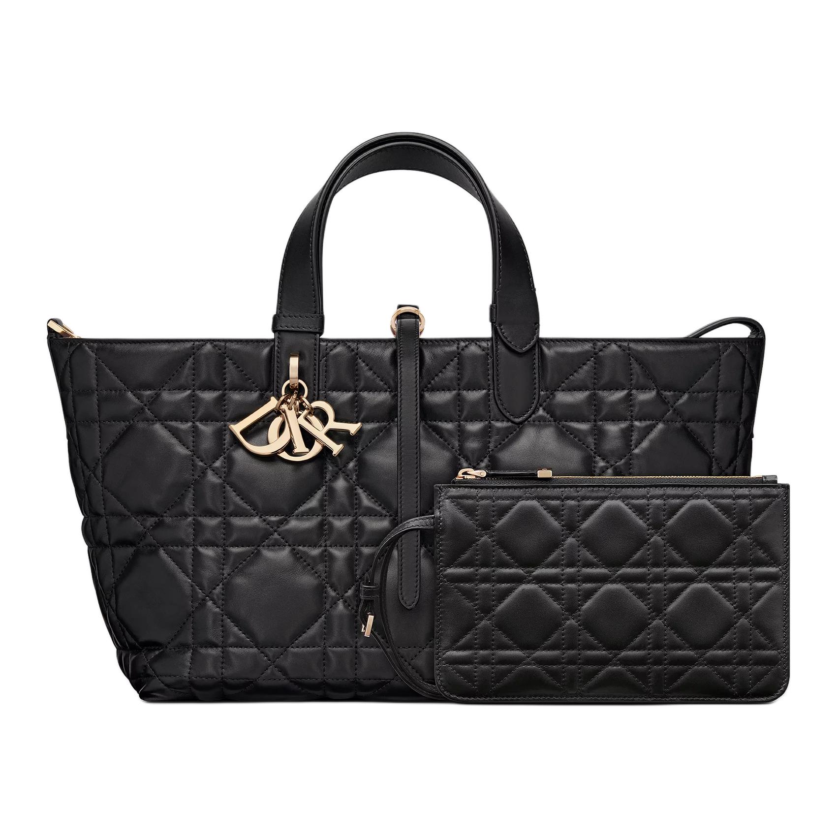 DIOR Сумка женская средняя Toujours Cow Leather черная — фото 2