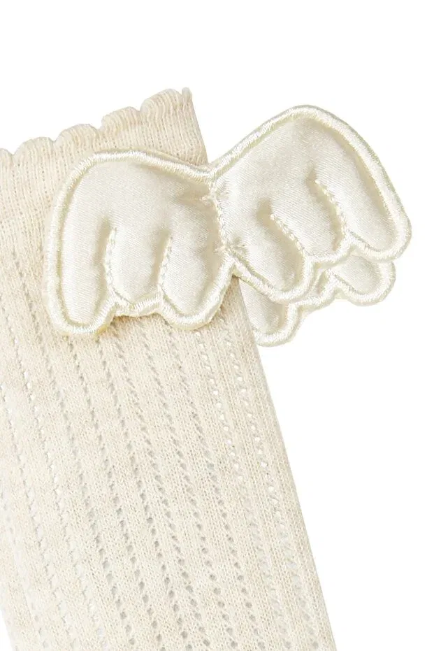 Детские носки для девочек с длинным голенищем Bross, Beige — фото 3