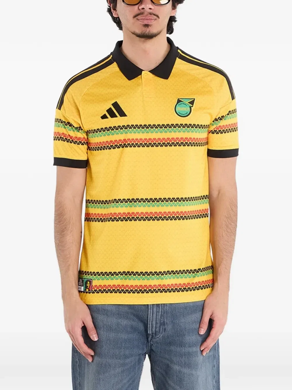 Adidas X Bob Marley Ямайка 26 рубашка-поло, желтый