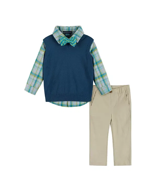 Детский комплект для мальчиков с длинным рукавом Andy & Evan, Navy Plaid