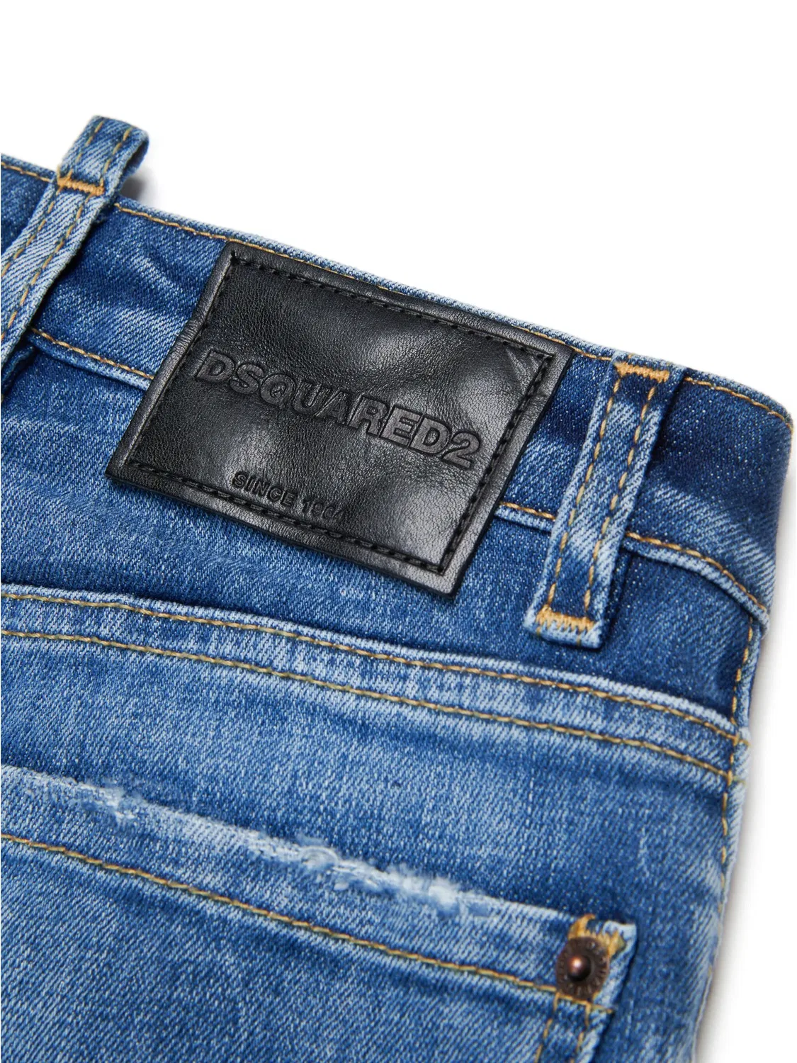 Джинсы с прямыми штанинами средней посадки DSQUARED2, синий — фото 4