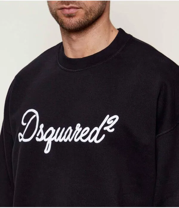 Мужской пуловер с принтом D2 Signature Dsquared2, черный — фото 4