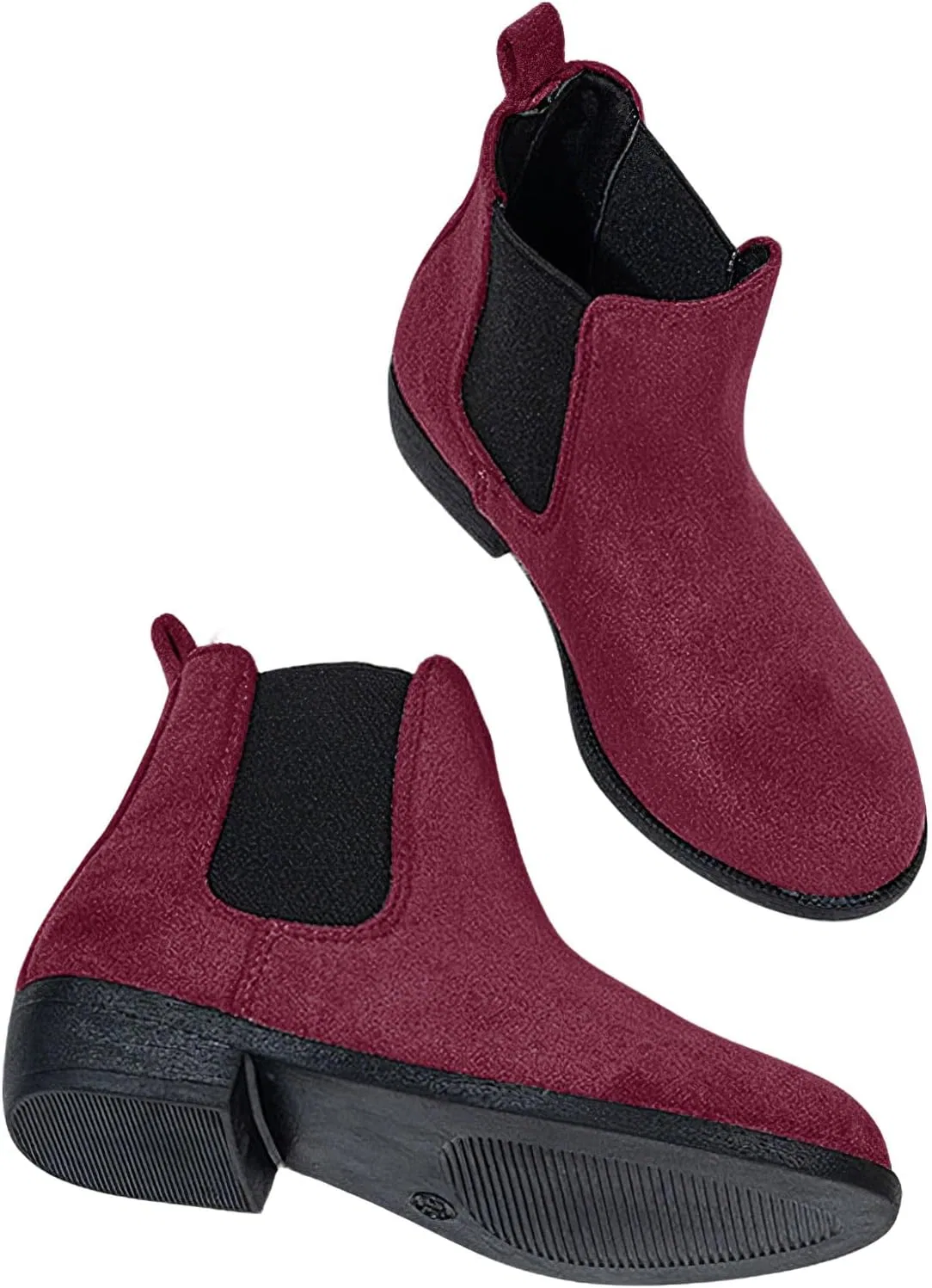 Детские зимние ботинки из искусственной замши на щиколотке rismart, Wine Red — фото 4