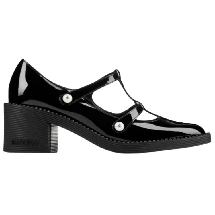 Jimmy Choo Туфли Мэри Джейн на массивном каблуке 6 см женские черные — фото 2