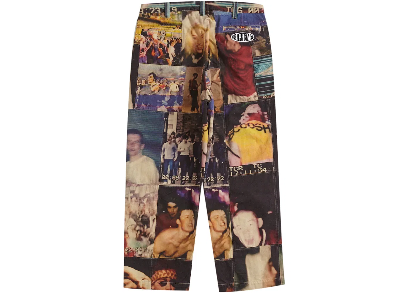 Мужские брюки с принтом Supreme Mark Leckey Hardcore Patchwork Loose Fit Chino Pant, Multicolor — фото 2