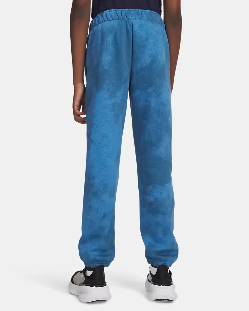 Детские штаны на флисе с начесом, внутренний шов 63,5 см, UA Icon UnderArmour, Aegean Blue/Black — фото 2