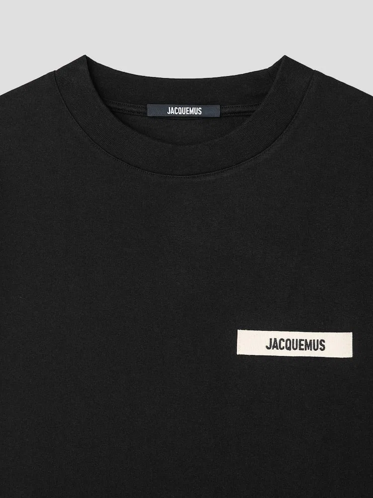 Футболка с длинным рукавом с логотипом Le Tshirt Gros Grain Ml JACQUEMUS, Black — фото 3