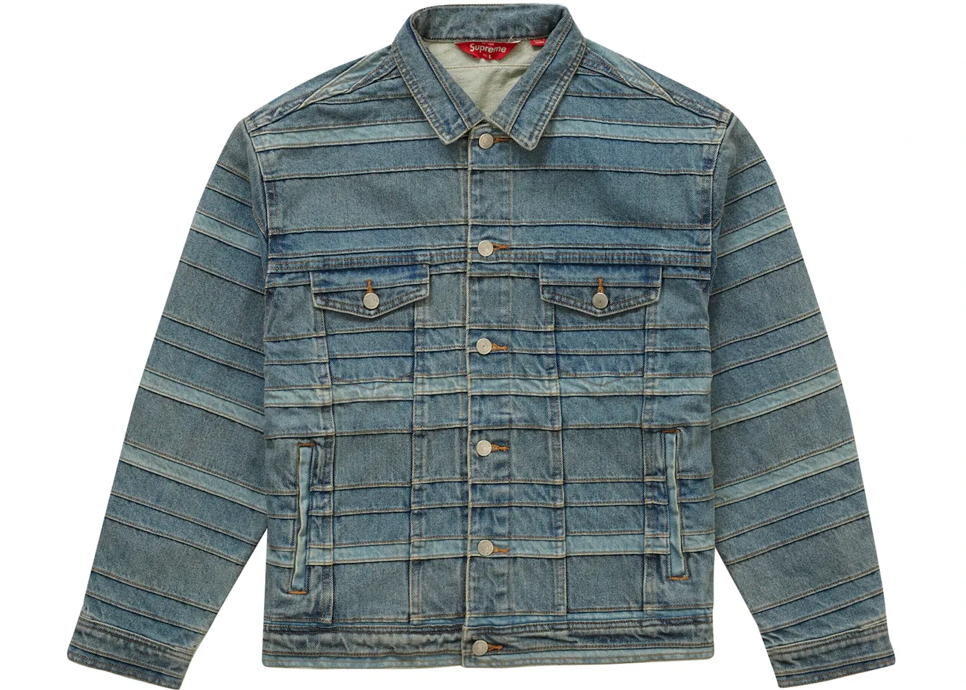 Мужская куртка-джинсовка деним Supreme, Washed Blue