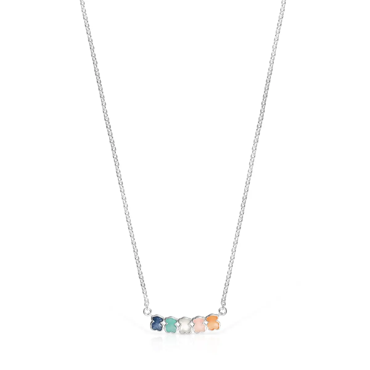 

Колье Tous Mini Color With Gems, серебро/мультиколор