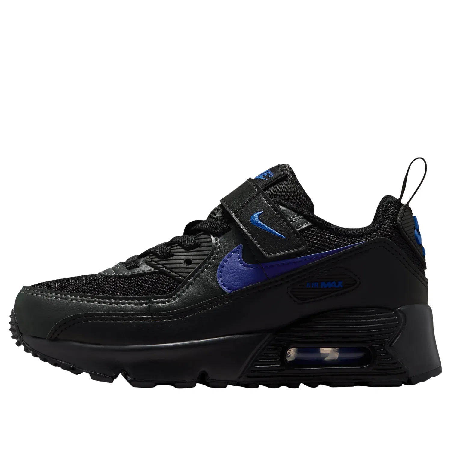 Детские кроссовки с текстильным верхом Air Max 90 'Black Dark Smoke Grey' Nike, Black/Dark Smoke Grey