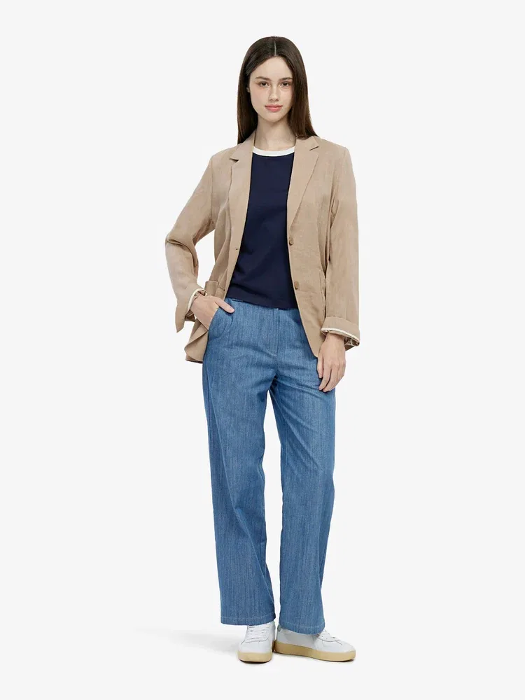 Жакет LACOSTE Beige из льна и хлопка — фото 4