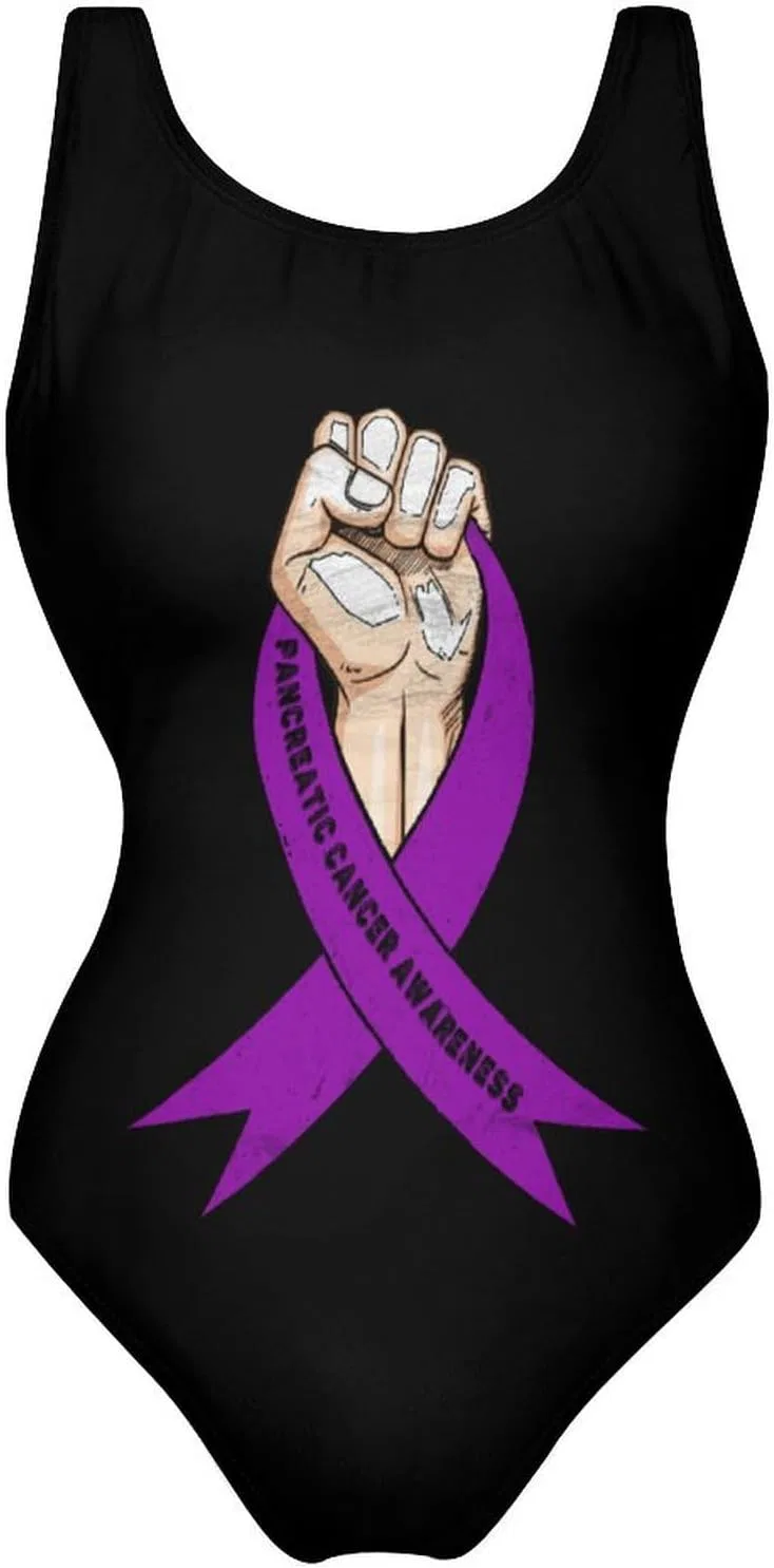 Женский цельнокроеный купальник с эффектом утяжки, One Piece Bathing Suit, Pancreatic Cancer Awareness2 — фото 3