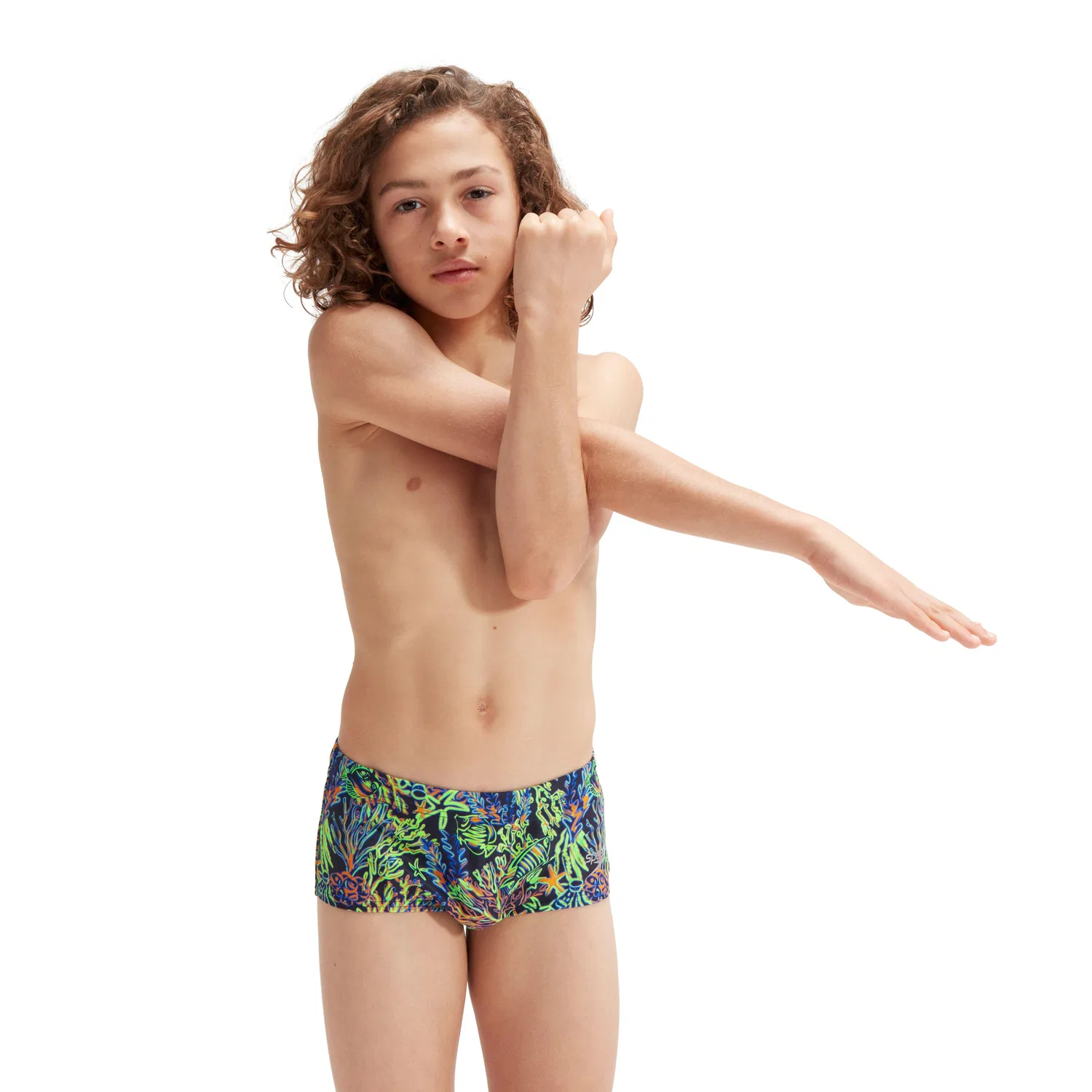 Детские плавки для мальчиков с принтом Allover Club Digital Speedo, Bunt Schwarz Bunt