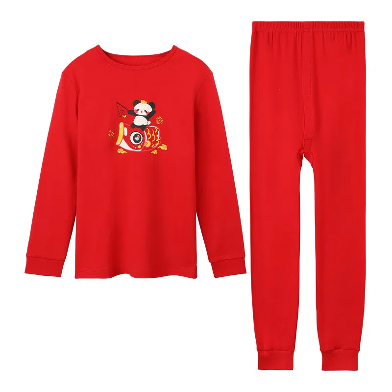 Детское нижнее белье набором хлопковое Red bean Red Bean Cartoon Comfortable and Soft Versatile Underwear Set, China Red