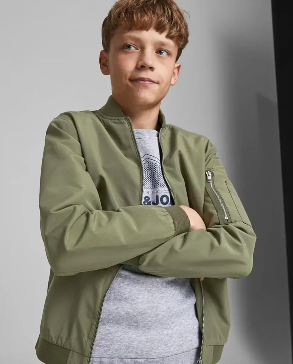 Детская куртка-бомбер для мальчиков вискозная Jack & Jones, Verde — фото 3