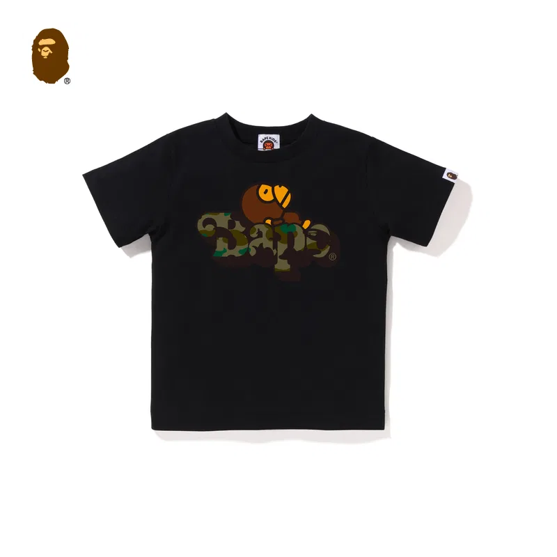 Футболка с круглым вырезом, повседневная, A BATHING APE, Black — фото 3