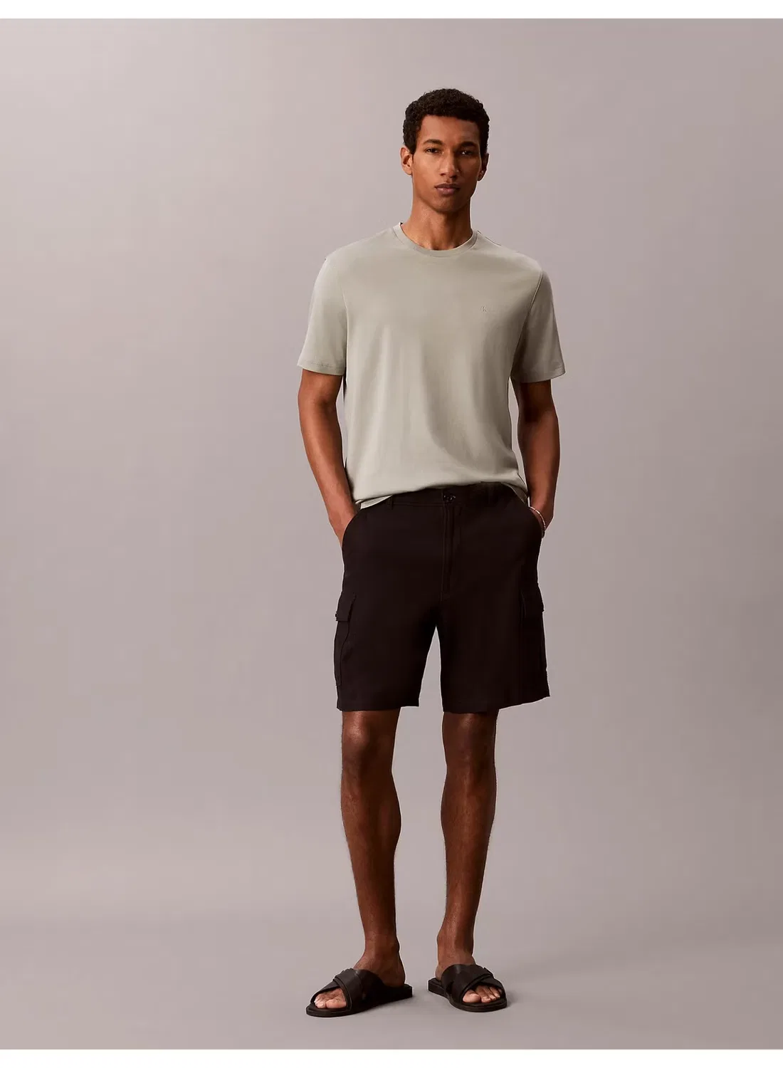 Футболка хлопковая Luxury cotton Calvin Klein, тень — фото 4