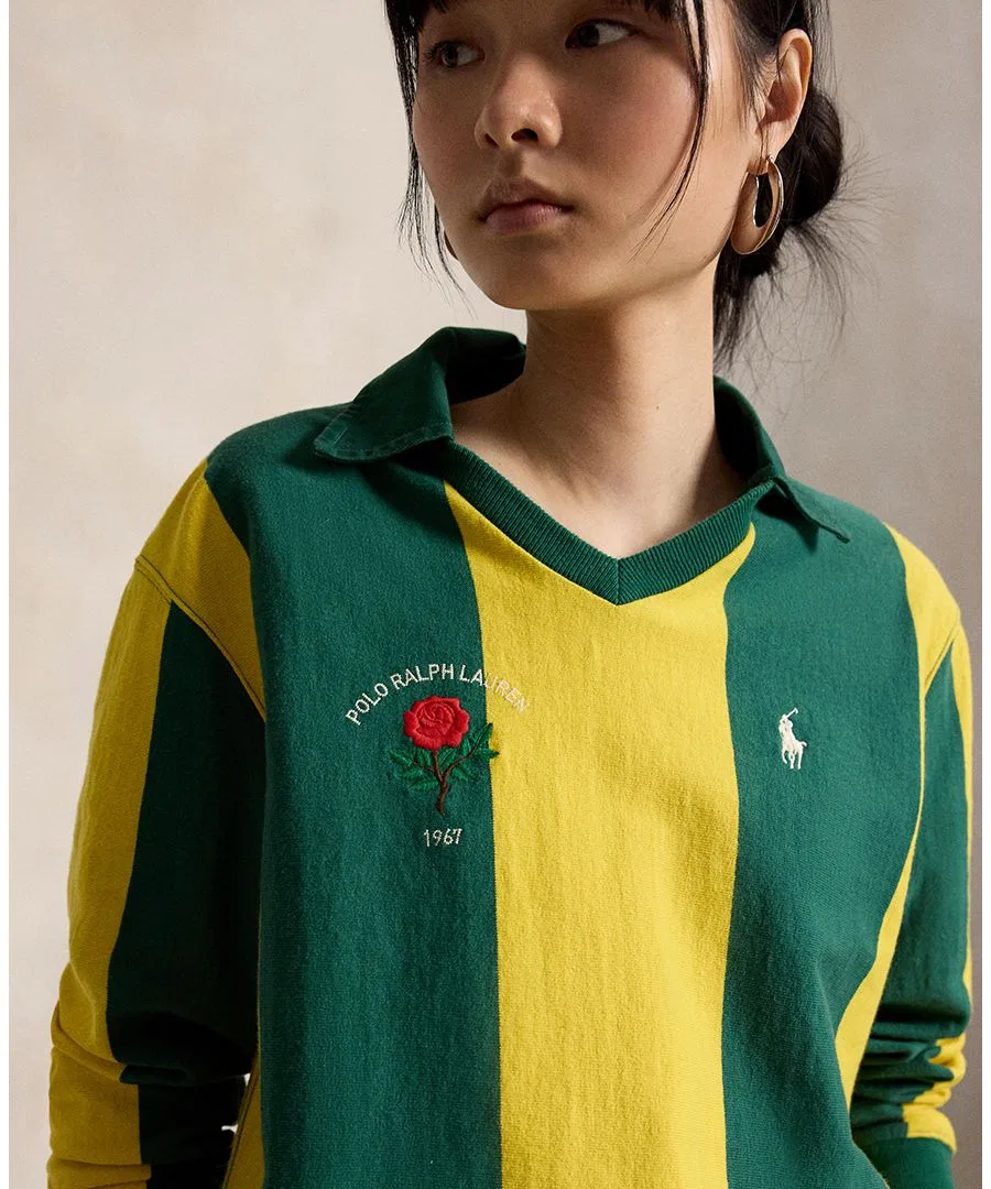 Свитшот Vintage с длинным рукавом Polo Ralph Lauren, Kelly Green Canary Yellow — фото 3