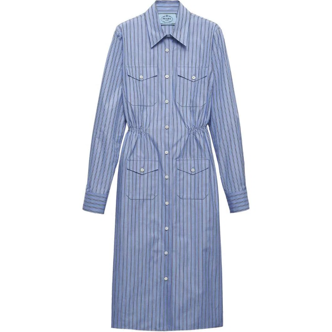 Платье с длинным рукавом Cornflower Blue PRADA